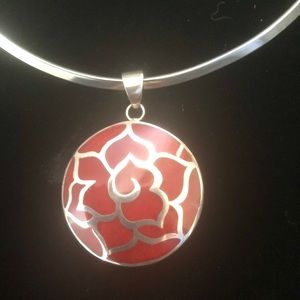 Sterling silver/coral Pendant